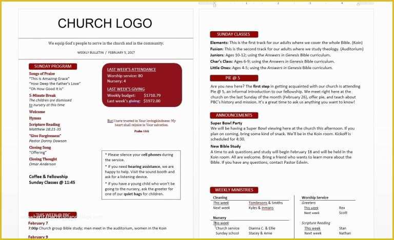 Free Bulletin Templates for Churches Of Church Bulletin Templates