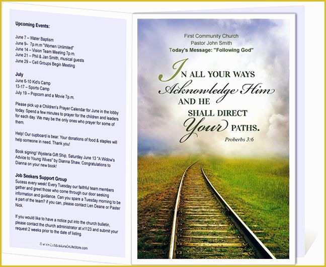 Free Bulletin Templates for Churches Of Church Bulletin Templates Railroad Church Bulletin