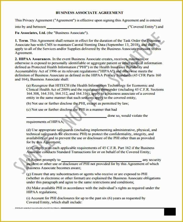 Free Business associate Agreement Template 2017 Of 10 Business Contract Templates Word Pages