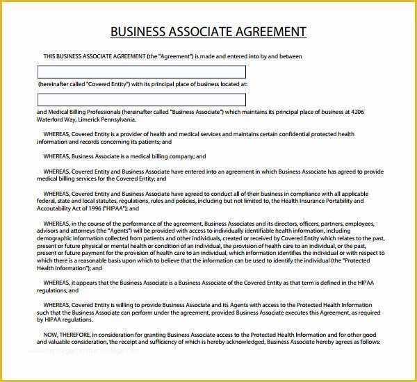 Free Business associate Agreement Template 2017 Of Business associate Agreement Template Hipaa Templates
