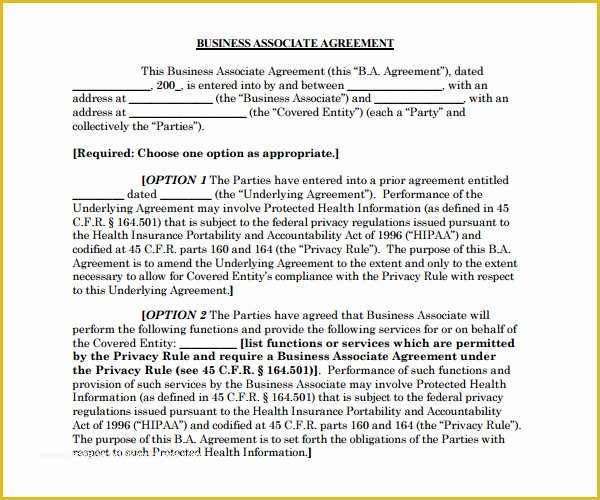 Free Business associate Agreement Template 2017 Of Hipaa Business associate Agreement Template 2017 Hipaa