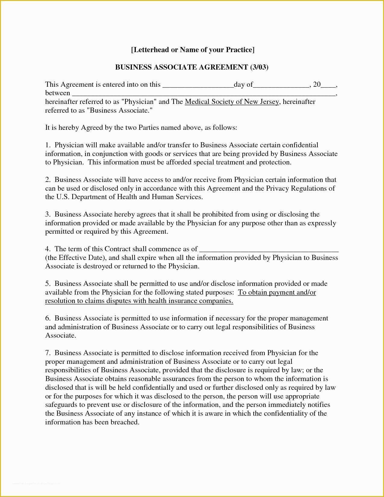 Free Business associate Agreement Template 2017 Of Inspirational Free Business associate Agreement Template