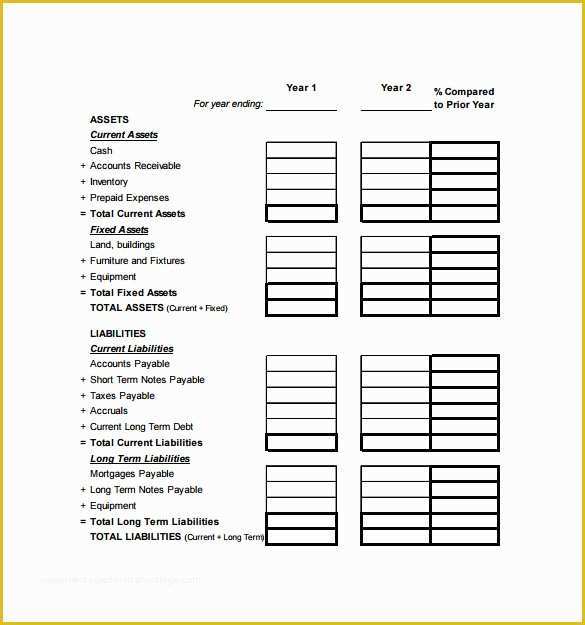 Free Business Balance Sheet Template Of 18 Sample Balance Sheets