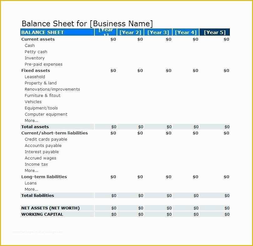 Free Business Balance Sheet Template Of Balance Sheet Small Business