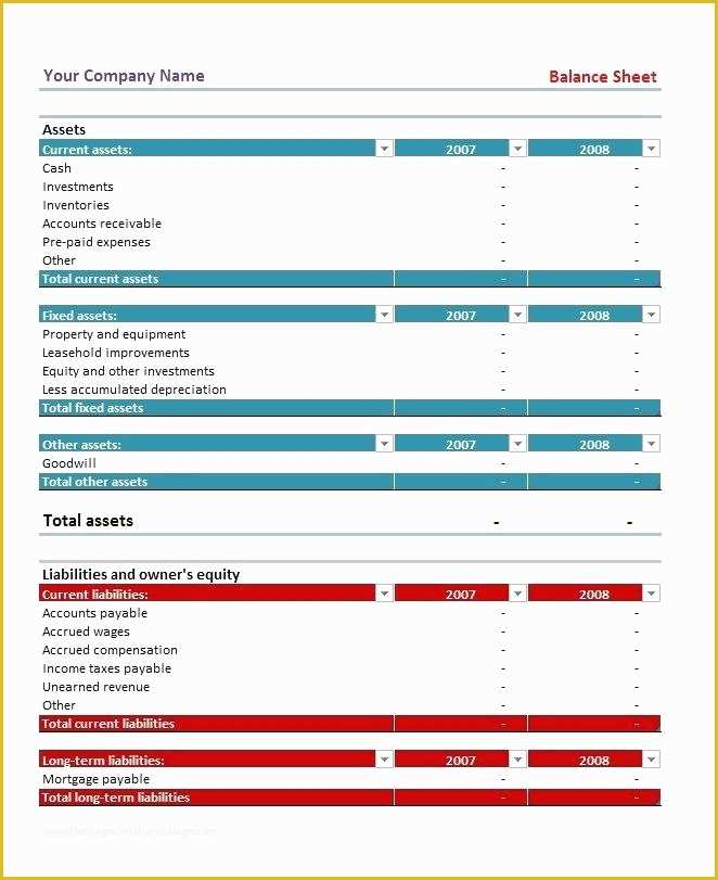 Free Business Balance Sheet Template Of Balance Sheet Template for Small Business