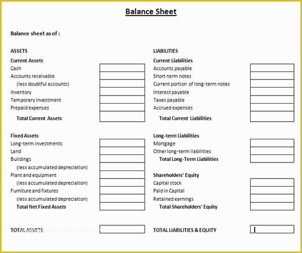 Free Business Balance Sheet Template Of Balance Sheet Template Microsoft Word Templates