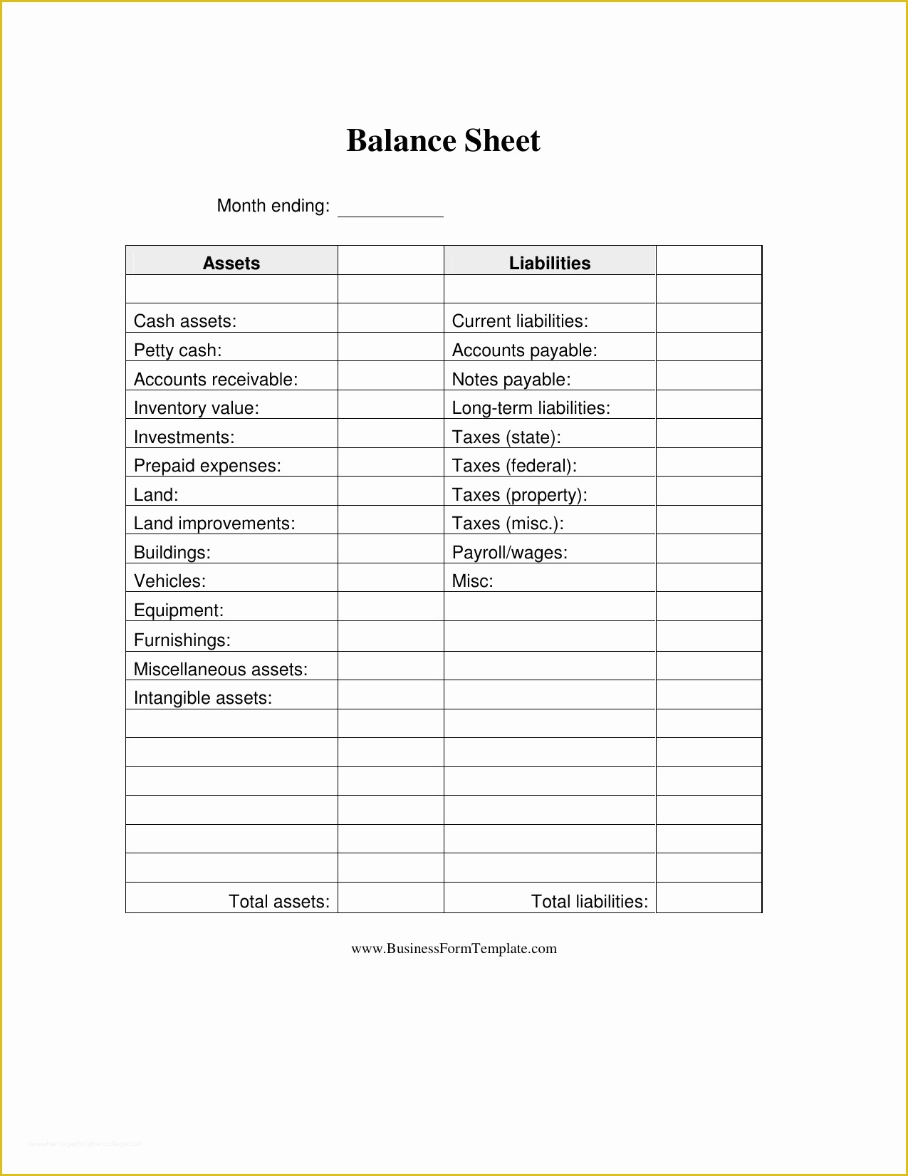 Free Business Balance Sheet Template Of Download Business Balance Sheet Template Excel