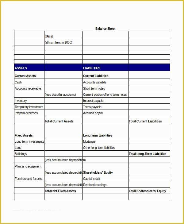 Free Business Balance Sheet Template Of Simple Balance Sheet 20 Free Word Excel Pdf Documents