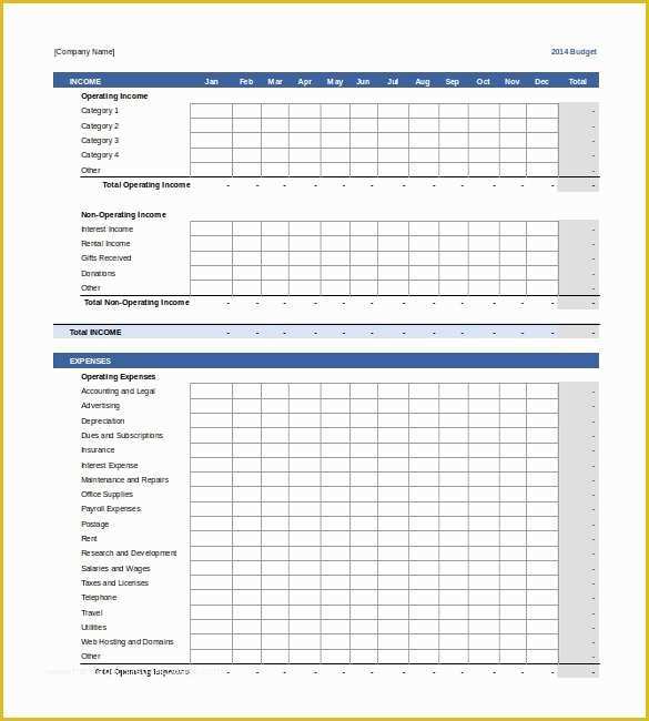 Free Business Budget Template Of Business Bud Template