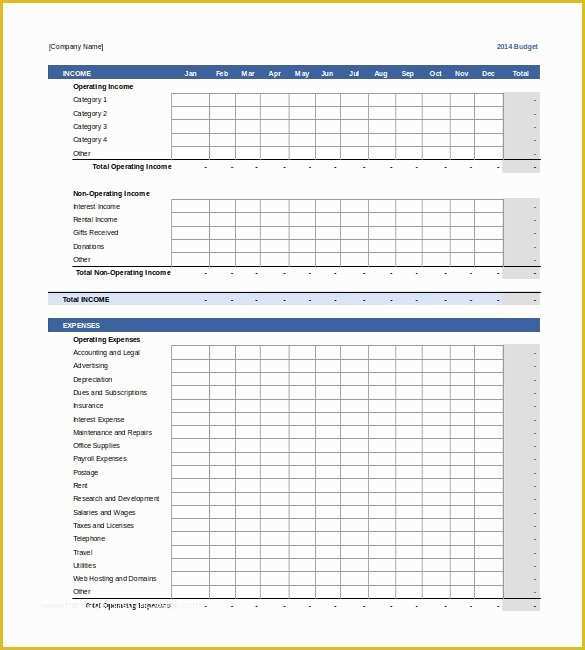 Free Business Budget Template Of Business Bud Template