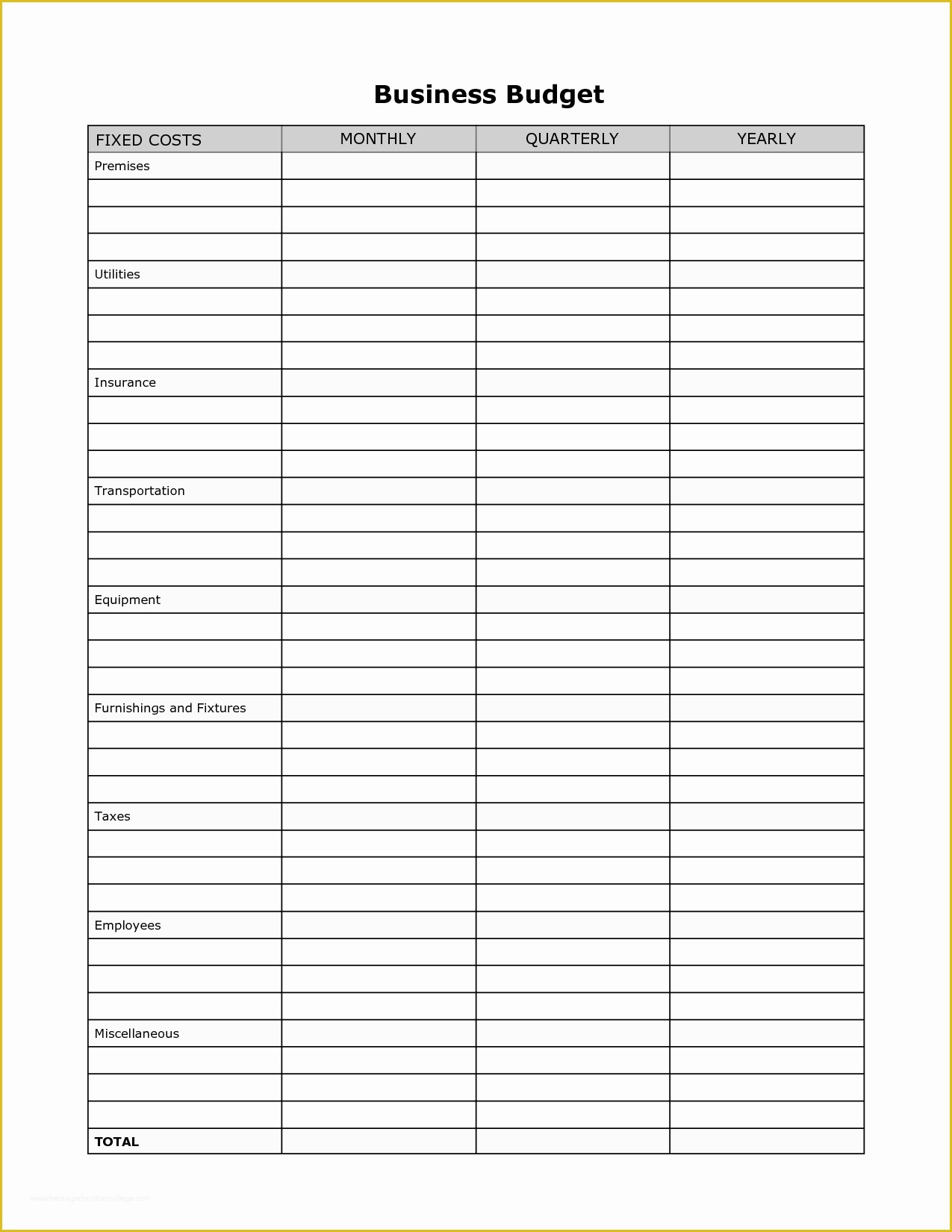 Free Business Budget Template Of Monthly Expense Worksheet Template Business Reference