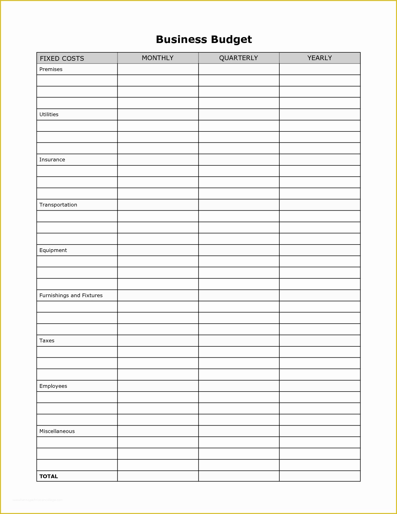 Free Business Budget Template Of Monthly Expense Worksheet Template Business Reference