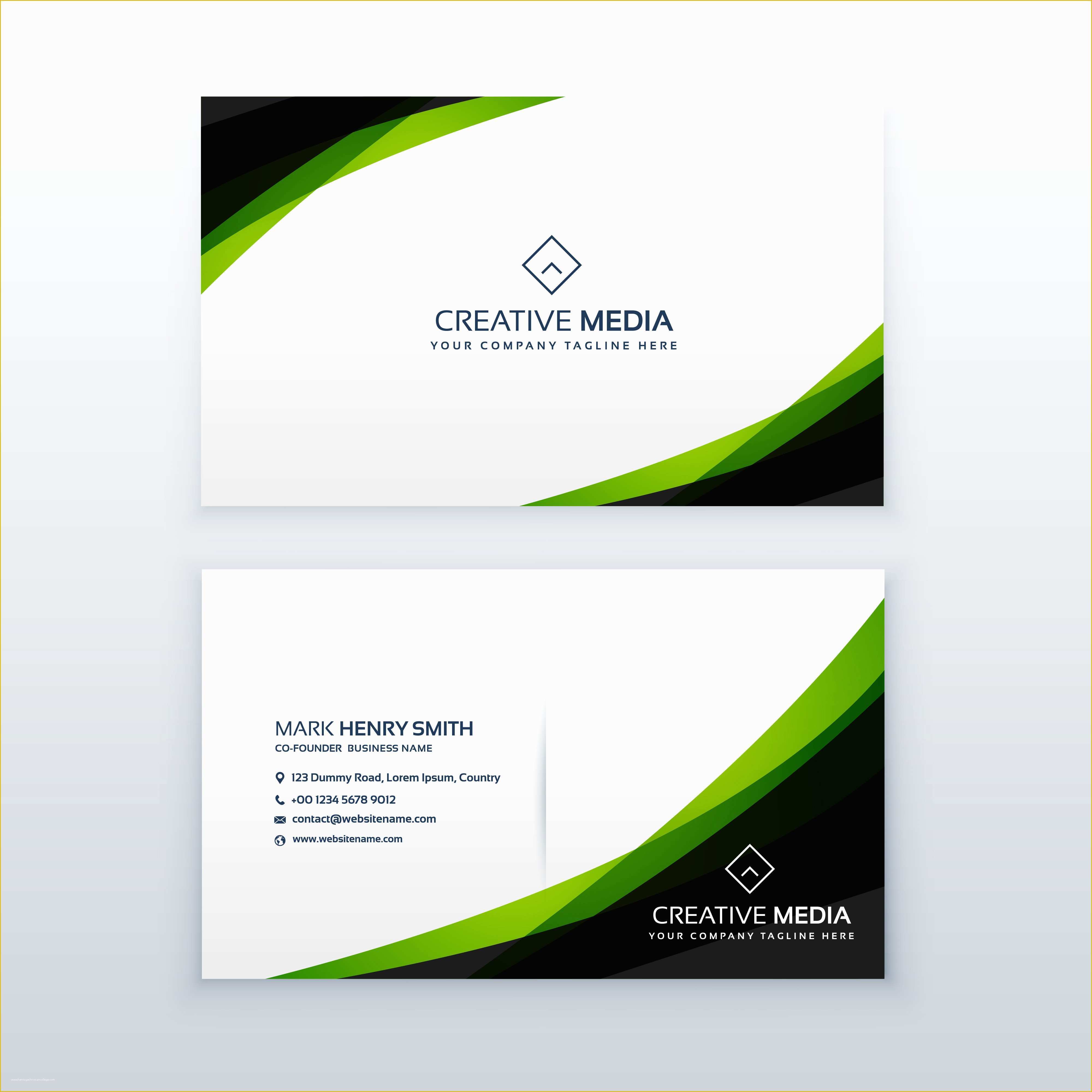 Free Business Card Design Templates Of Clean Simple Green Business Card Design Template
