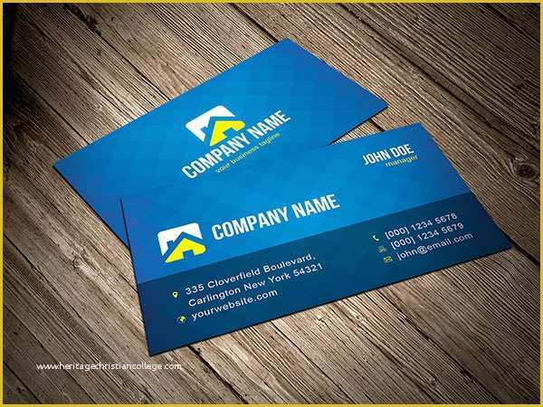 Free Business Card Design Templates Of Free Blue Business Card Template Vector