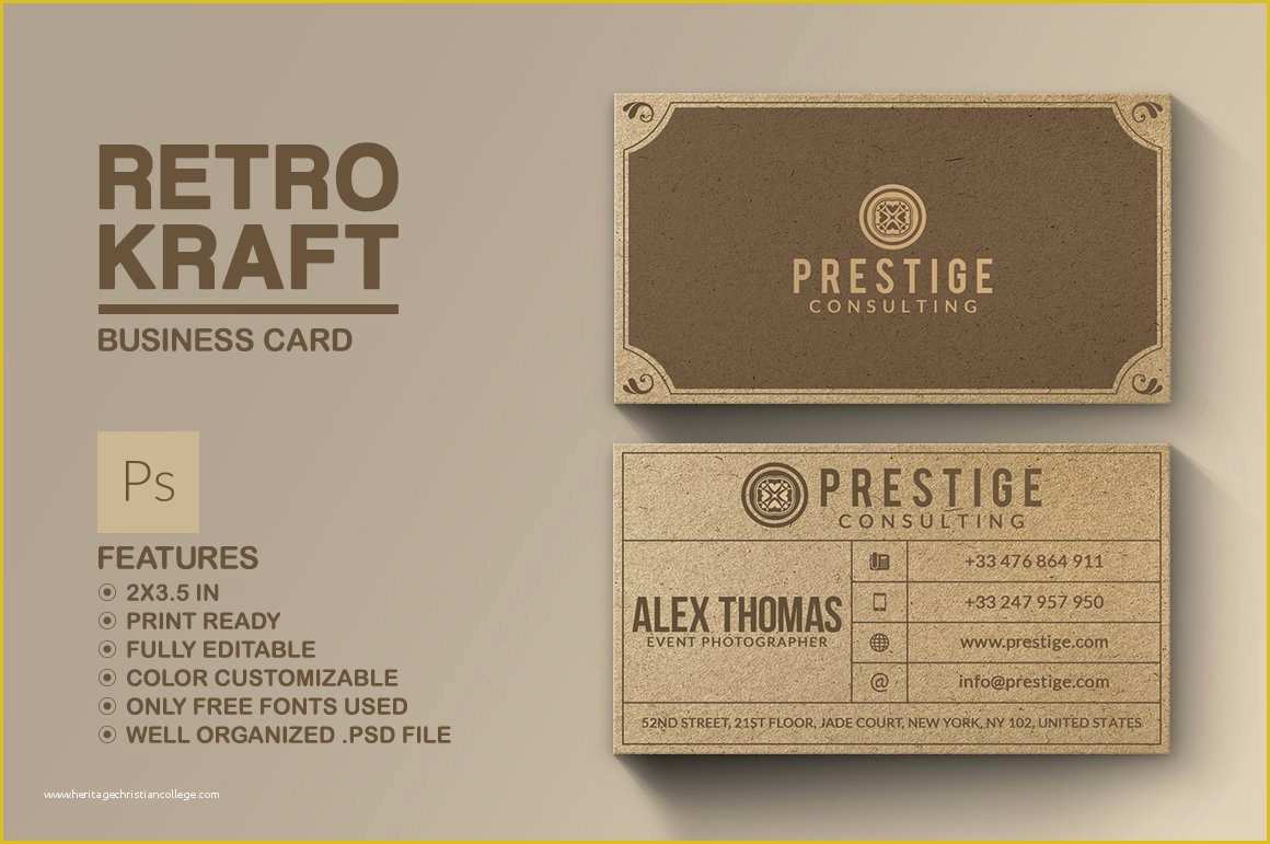Free Business Card Templates for Crafters Of Retro Kraft Business Card Business Card Templates