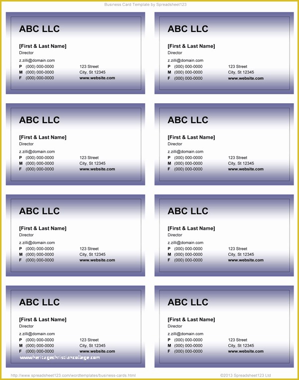 Free Business Card Templates for Word Of Business Card Templates for Word