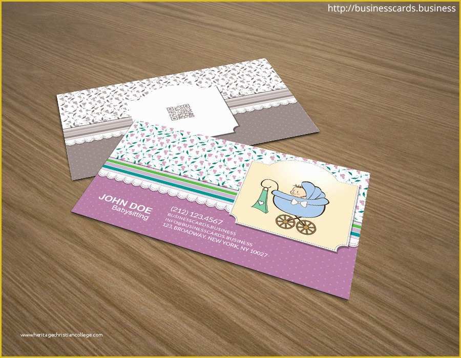 Free Business Card Templates Of Free Babysitting Business Card Template for Shop