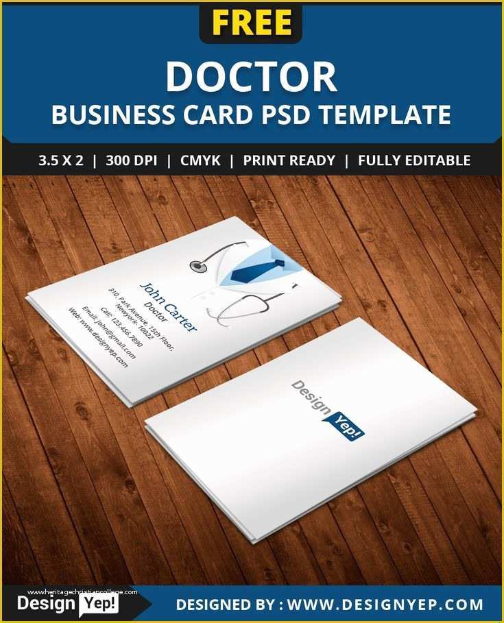 Free Business Card Templates Psd Of Free Doctor Business Card Template Psd