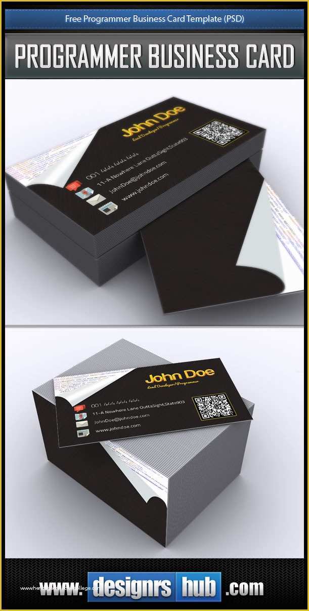 Free Business Card Templates Psd Of Free Programmer Business Card Template Psd