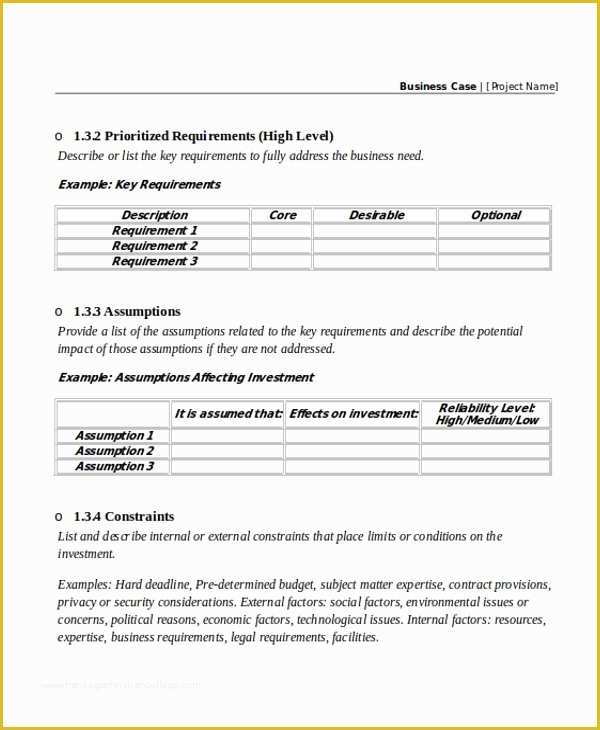Free Business Case Template Of 10 Business Case Templates Free Sample Example format