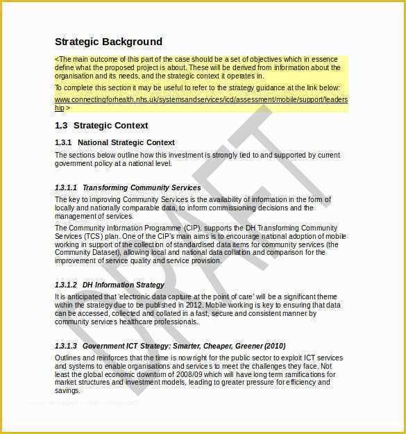 Free Business Case Template Of 13 Business Case Templates Pdf Doc