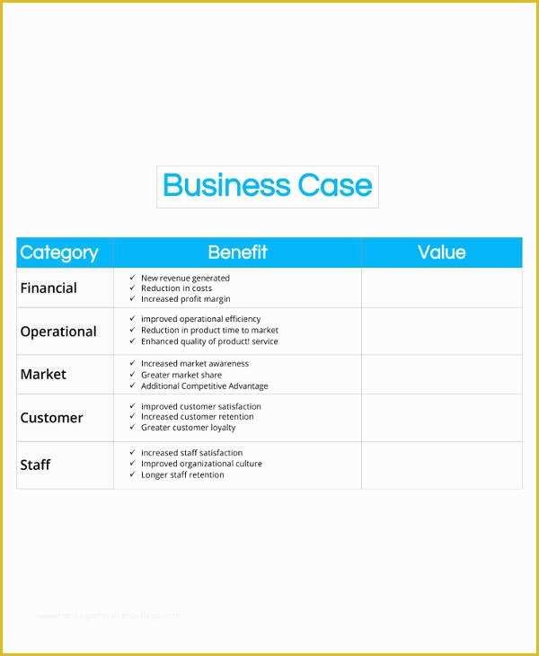 Free Business Case Template Of 13 Business Case Templates Pdf Doc