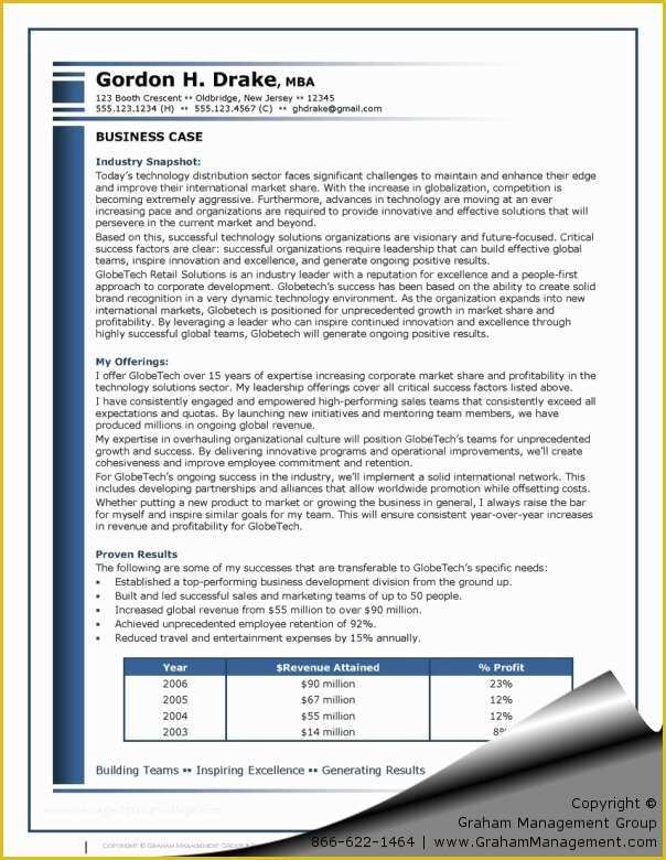 Free Business Case Template Of Business Case Example Career Document Sharon Graham