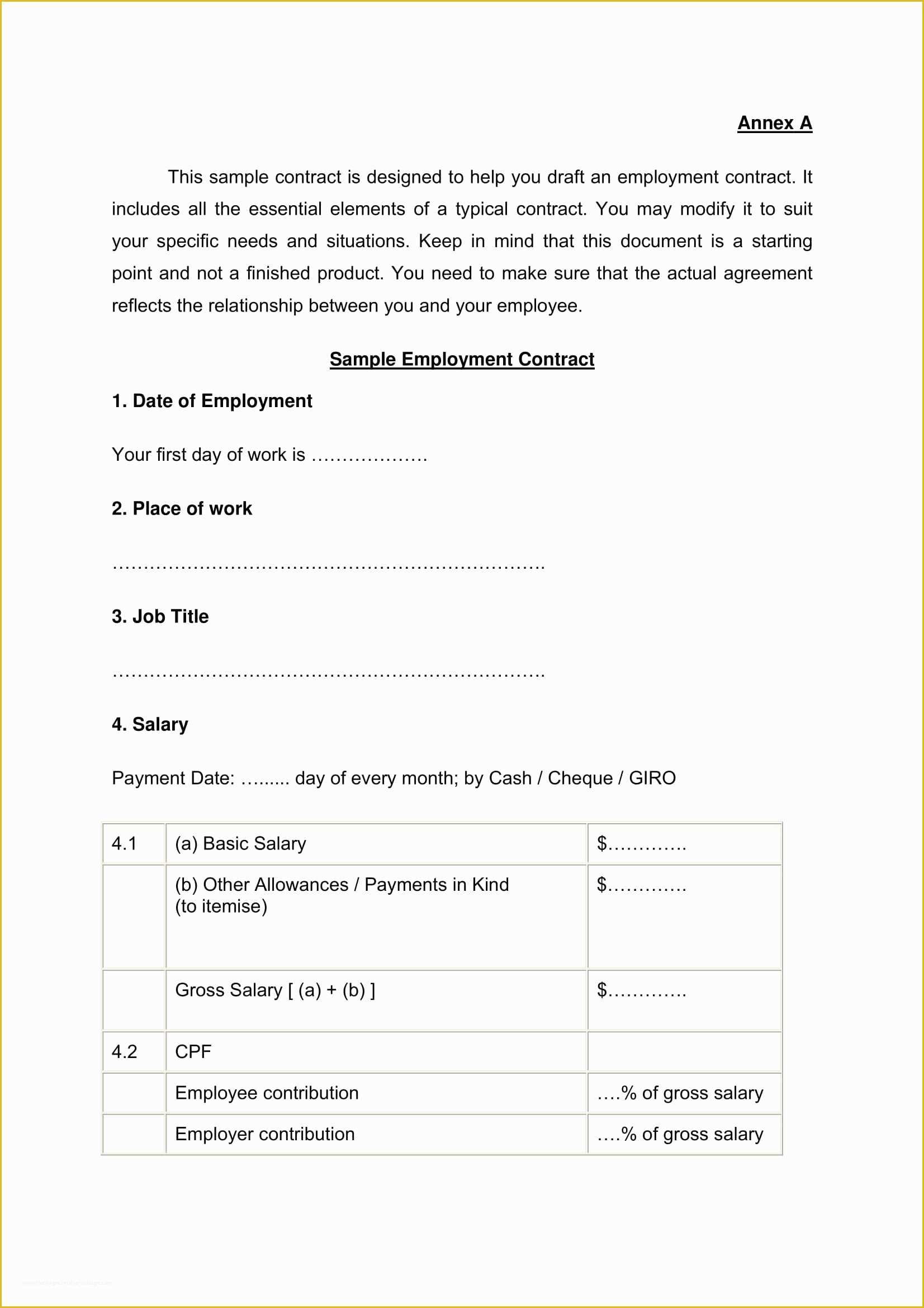 Free Business Contract Templates for Word Of 22 Examples Of Employment Contract Templates Word