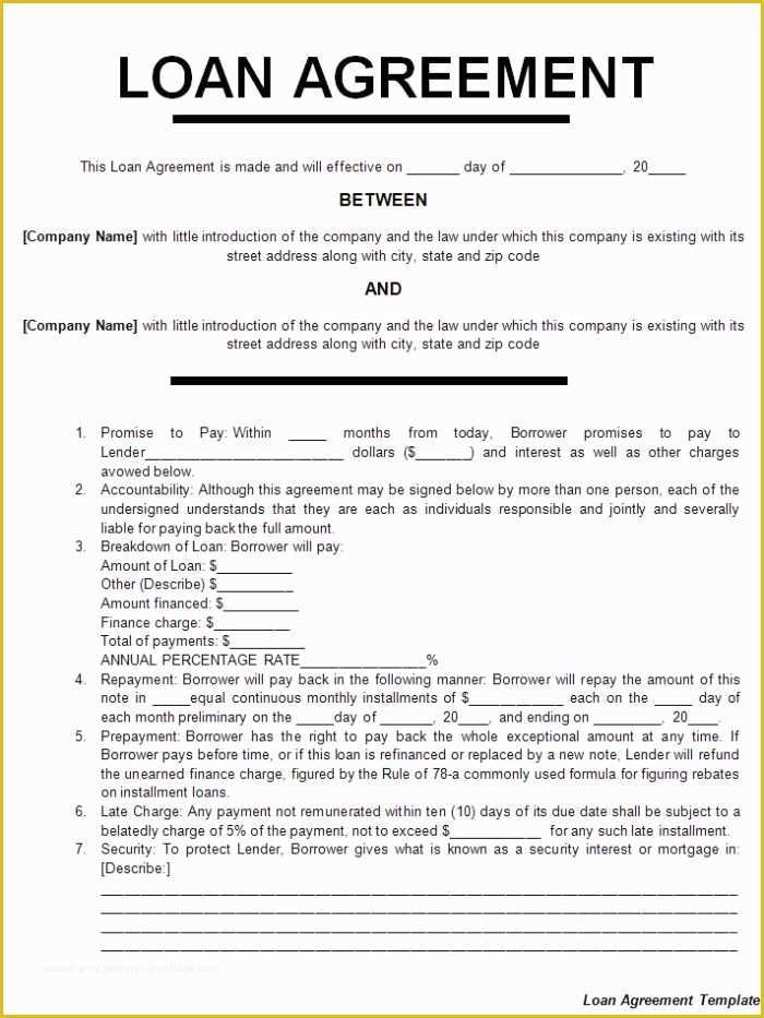 Free Business Contract Templates for Word Of Free Printable Personal Loan Agreement Template Sample for