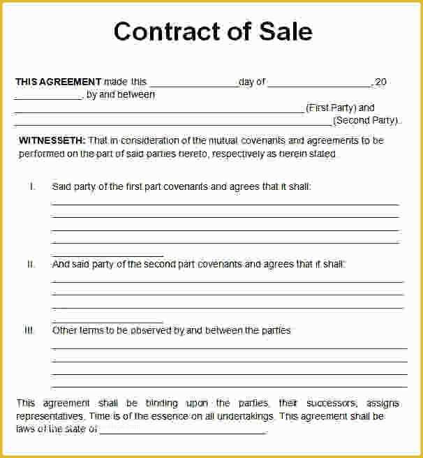 Free Business Contract Templates for Word Of Sales Contract Template Word