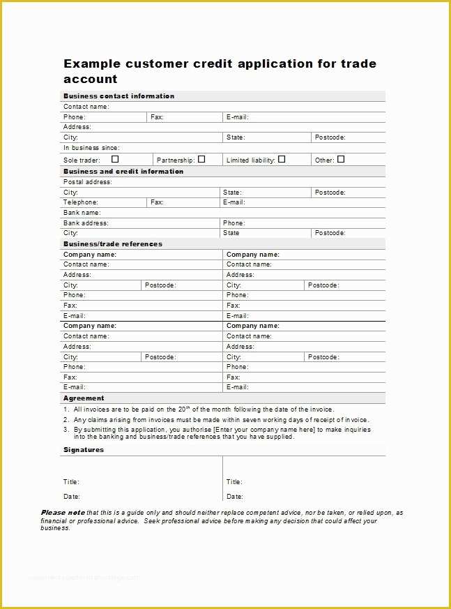 Free Business Credit Application Template Of 40 Free Credit Application form Templates & Samples