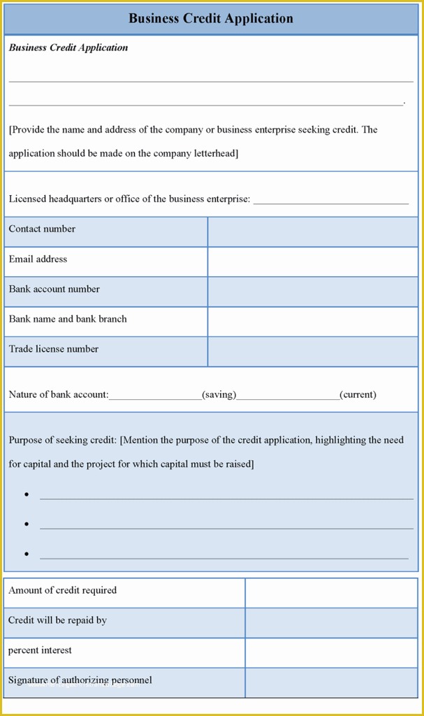Free Business Credit Application Template Of Application Template for Business Credit Sample Of