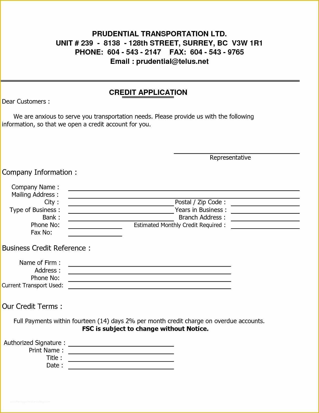 Free Business Credit Application Template Of Business Credit Reference form