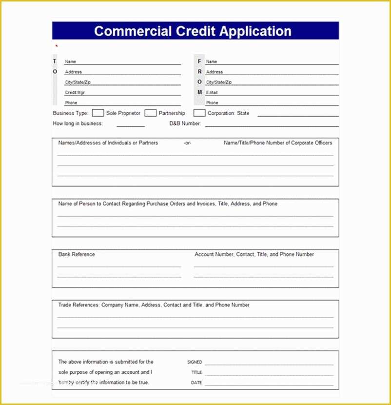 Free Business Credit Application Template Of Credit Application Template