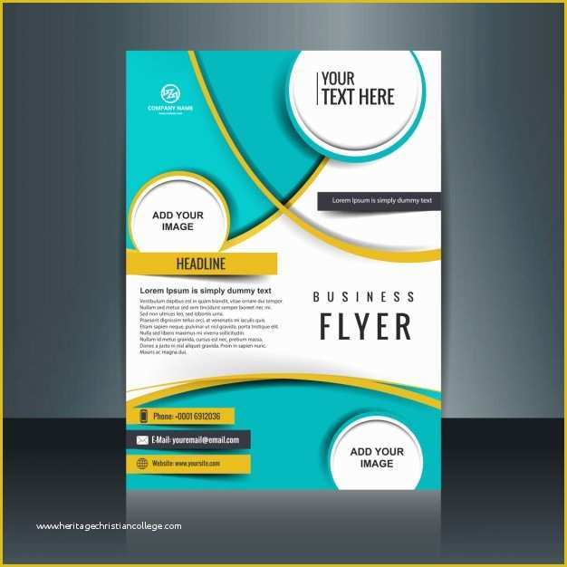 Free Business Flyer Templates Of Business Flyer Template with Circular Shapes Vector