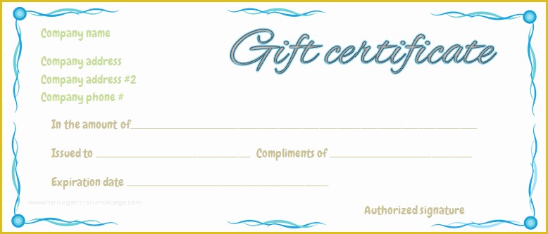 Free Business Gift Certificate Template with Logo Of Blue Ribbons Gift Certificate Template