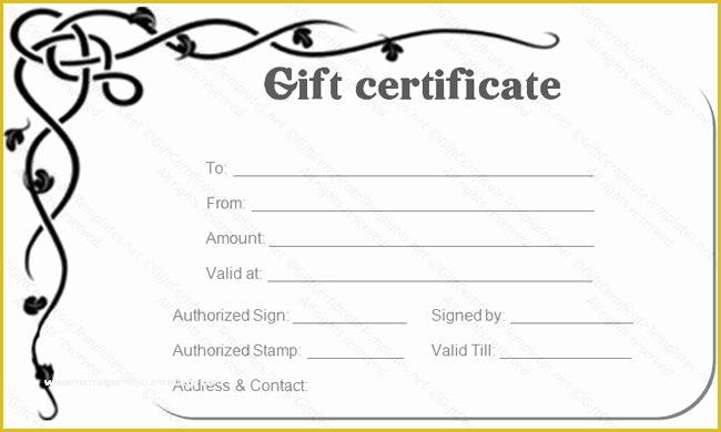 Free Business Gift Certificate Template with Logo Of Corner Border Gift Certificate Template Gift Certificates