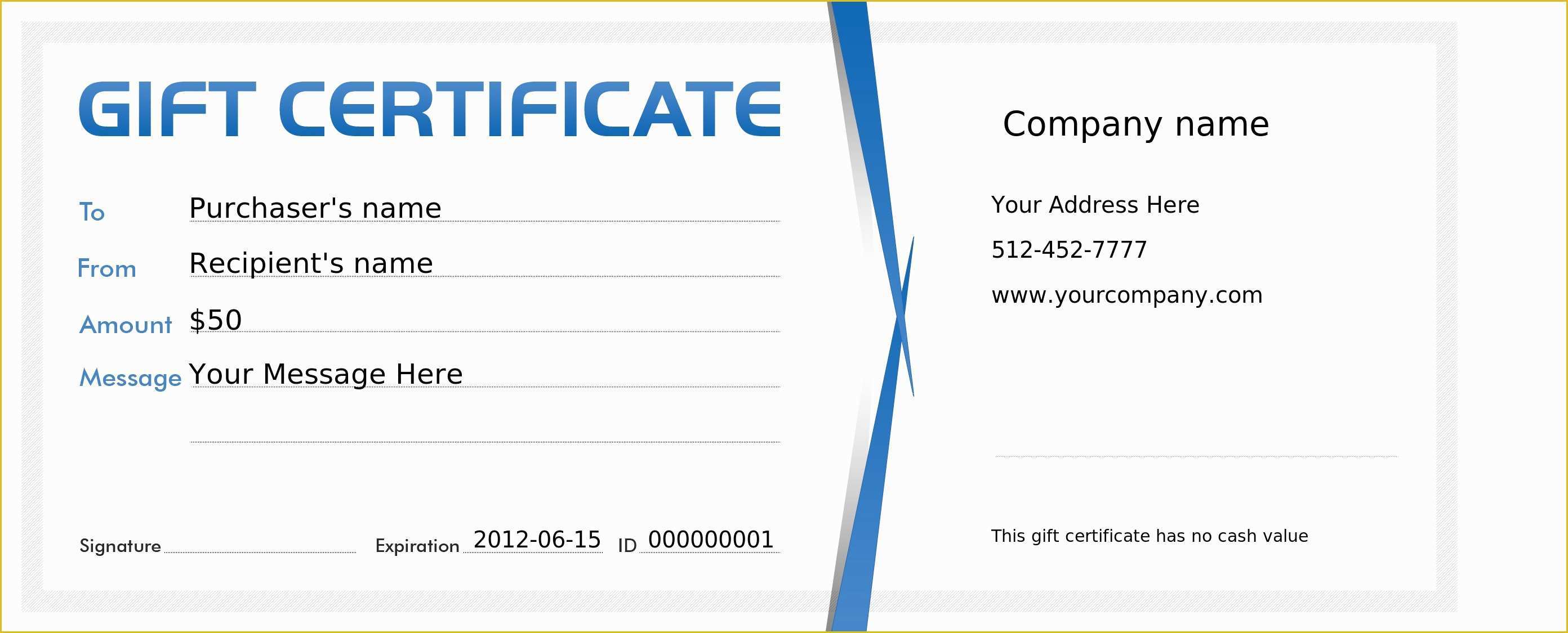 Free Business Gift Certificate Template with Logo Of Free Business Gift Certificate Template