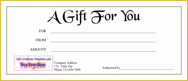 Free Business Gift Certificate Template with Logo Of Gift Certificate Template 1