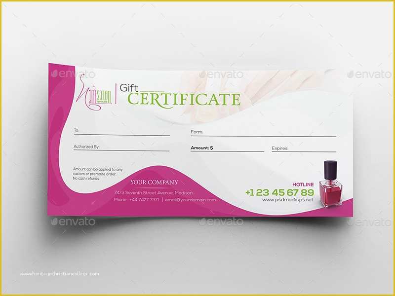 Free Business Gift Certificate Template with Logo Of Nail Salon Gift Certificate and Business Card Template by