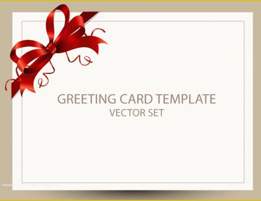 Free Business Holiday Card Templates Of Freebie Greeting Card Templates with Red Bow – Ai Eps