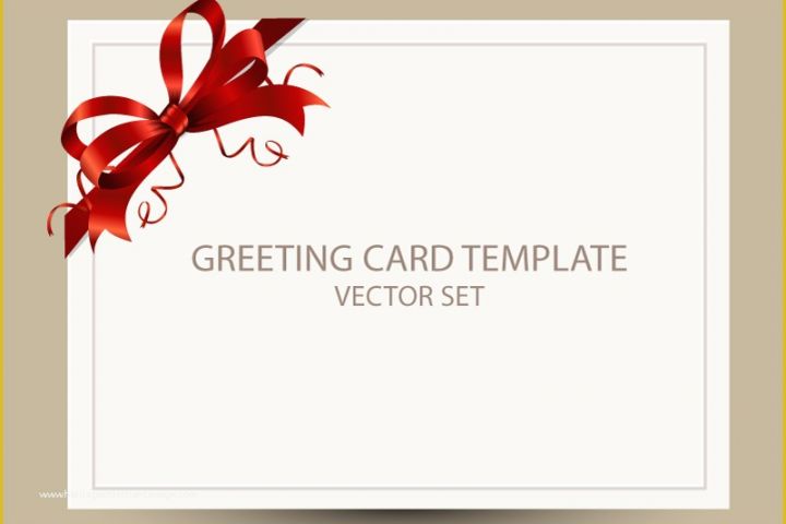 Free Business Holiday Card Templates Of Freebie Greeting Card Templates with Red Bow – Ai Eps