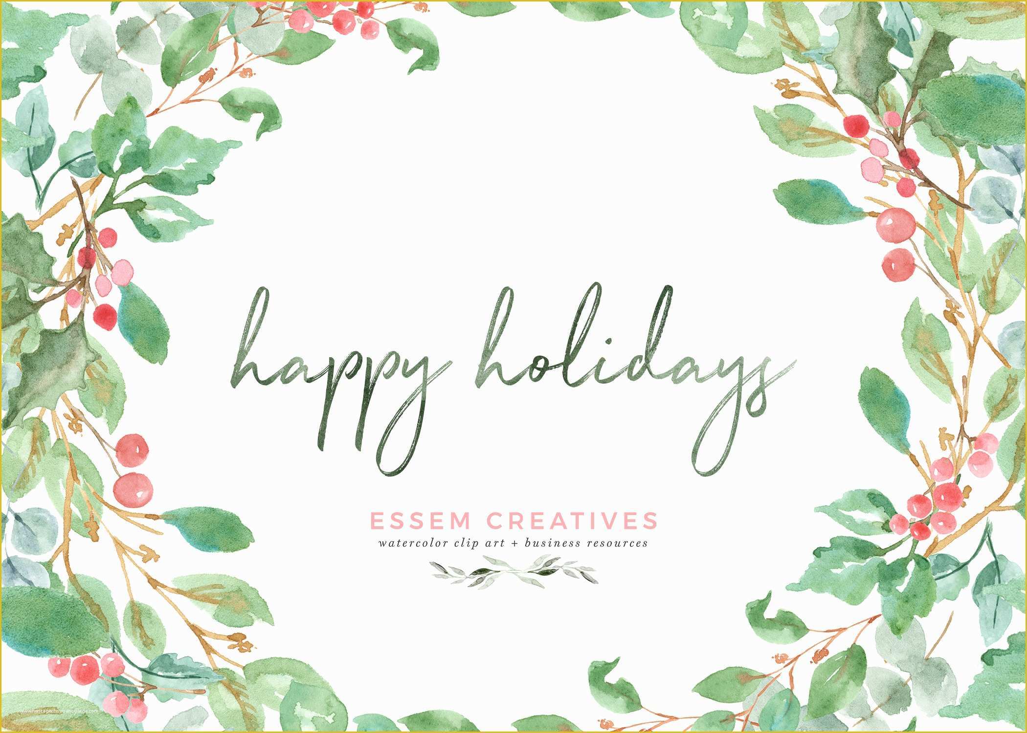 Free Business Holiday Card Templates Of Watercolor Christmas Card Templates