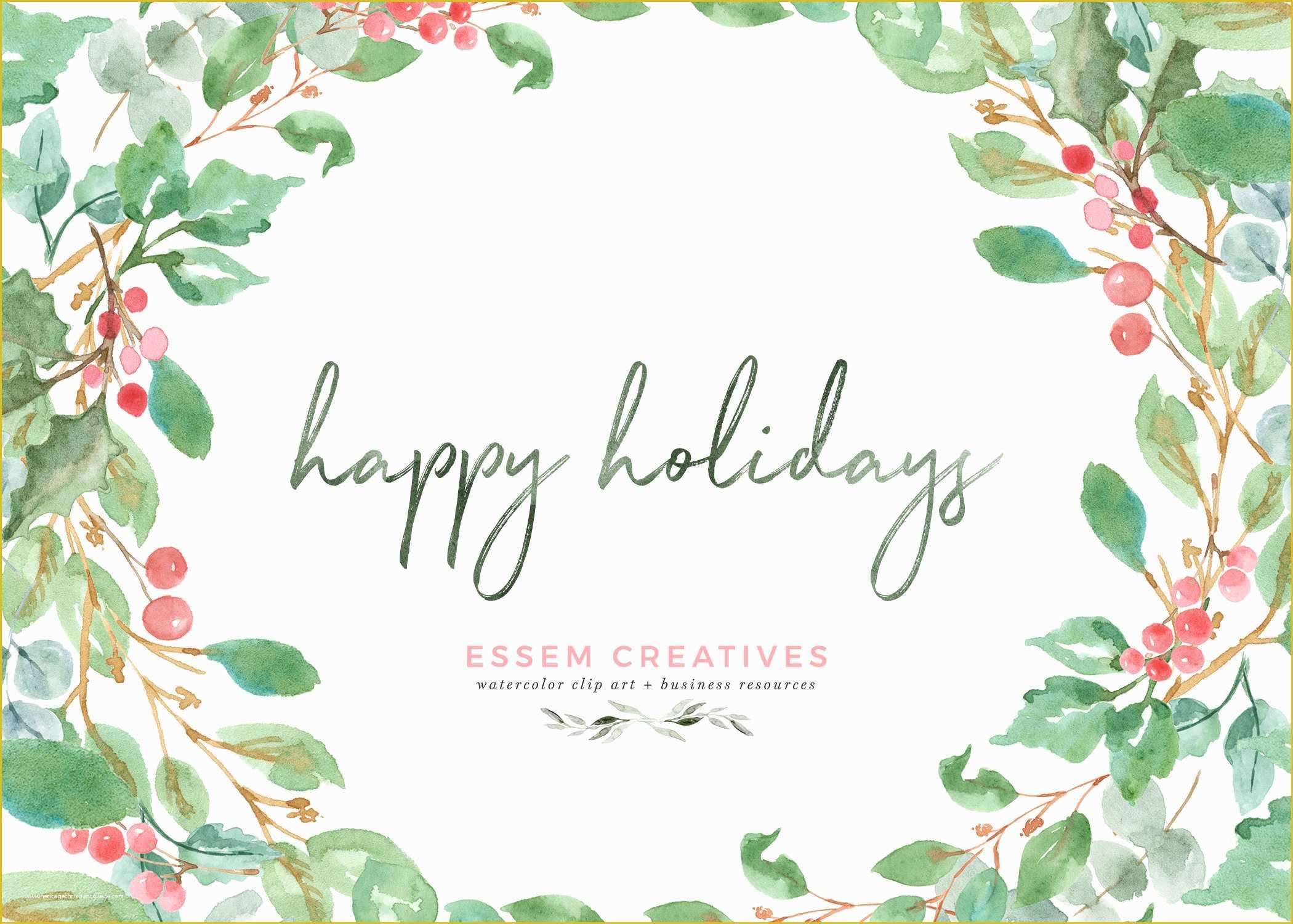 free-business-holiday-card-templates-of-watercolor-christmas-card