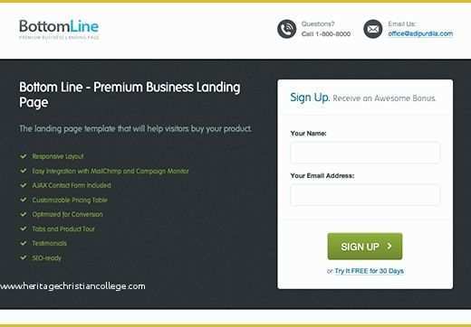 Free Business Landing Page Templates Of 20 Best Signup Landing Page Templates