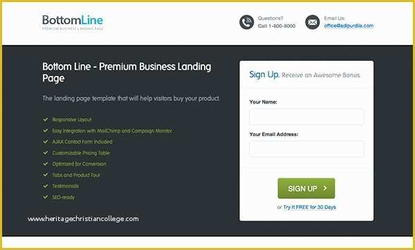Free Business Landing Page Templates Of 20 Best Signup Landing Page Templates