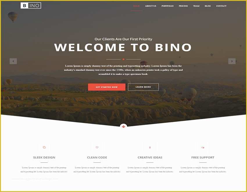 Free Business Landing Page Templates Of Bino – Free HTML5 Landing Page Template Readytheme