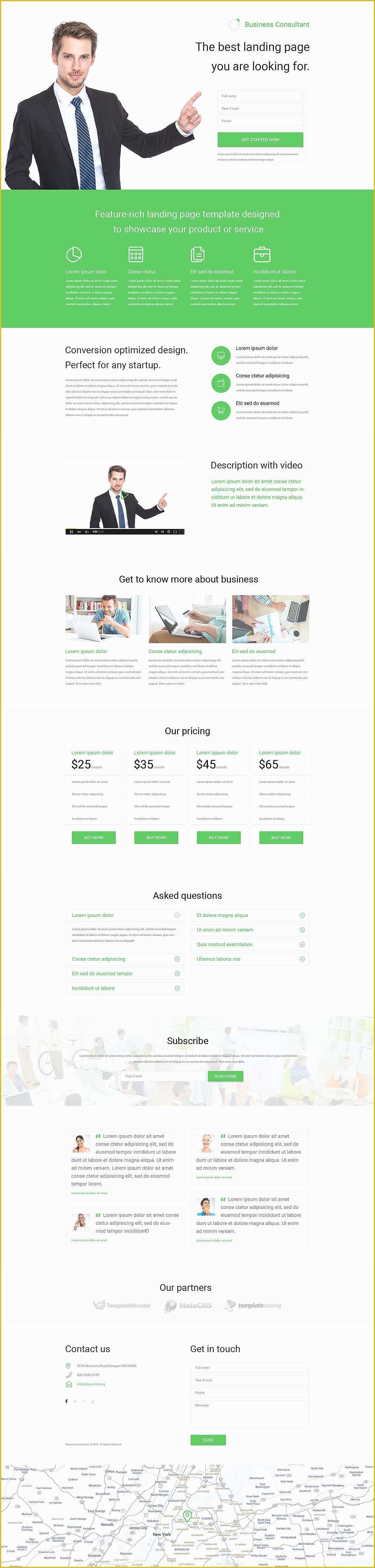 Free Business Landing Page Templates Of Business Responsive Landing Page Template