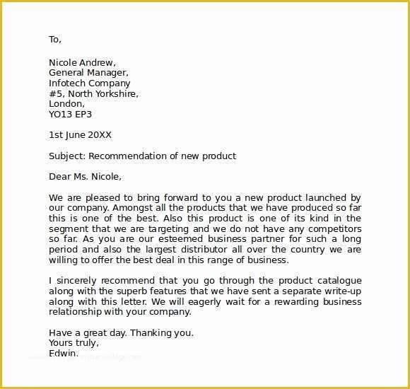 Free Business Letter format Template Of Sample format for Business Letter 7 Free Documents In