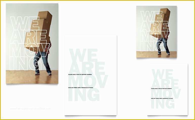 Free Business Moving Announcement Template Of We Re Moving Note Card Template Word & Publisher